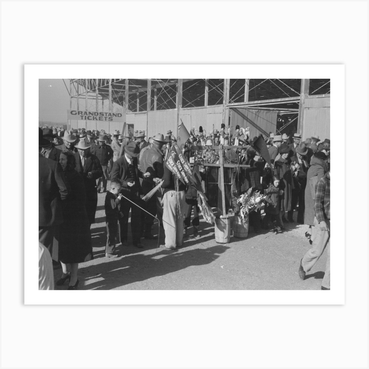 Untitled Photo, Possibly Related To Selling Peanuts In The Grandstand During The Rodeo At The San Angelo Fat Stock Art Print by Fy! Classic Art Prints