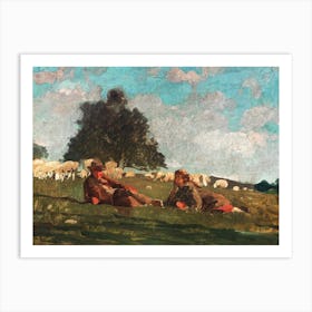 Boy And Girl In A Field With Sheep (1878), Winslow Homer Art Print