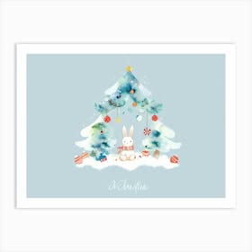 Watercolor Christmas Card Art Print