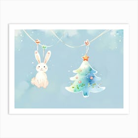 Christmas Bunny 6 Art Print