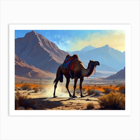 Camel In The Desert Art Print