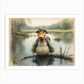 Duck In The Woods Art Print