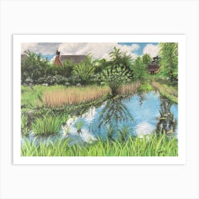 Pond In The Countryside Art Print