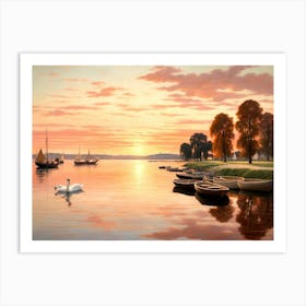 Sunset On The Lake Art Print