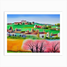 Village In Spring Art Print