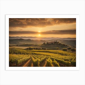 Sunset In Tuscany Art Print