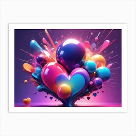 Colorful Heart Creative Art Print 19 Art Print