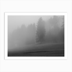 Black And White Foggy Day Art Print