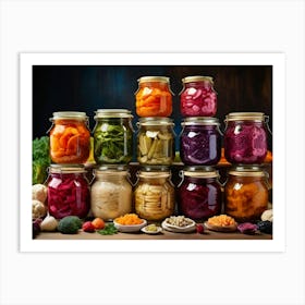 Preserved Vegetables In Jars Art Print