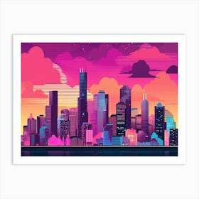 Miami Skyline Art Print