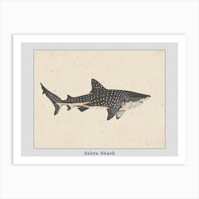 Zebra Shark Silhouette 3 Poster Art Print