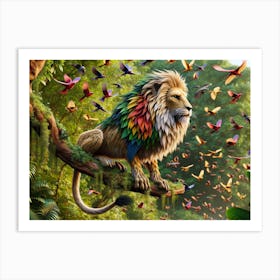 Lion-Bird in Summer Fantasy Art Print