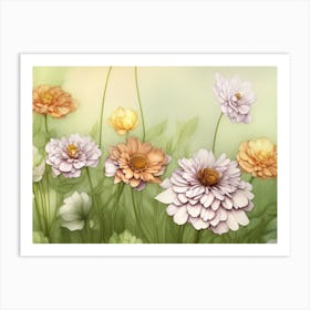 Flowers In A Field Art Print