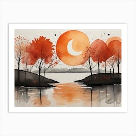 Moonlight Over The River 9 Art Print