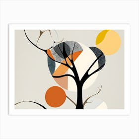 Abstract Tree 'Sunrise' Art Print