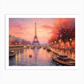 Paris, Eiffel Tower At Sunset 3 Art Print