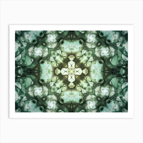 Abstraction Green Pattern Made Of Watercolor And Alcohol Ink 3 Art Print