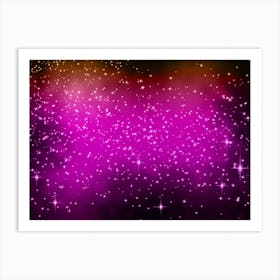 Red, Pink Shining Star Background Art Print