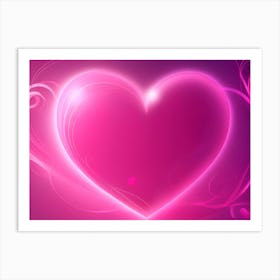 A Glowing Pink Heart Vibrant Horizontal Composition 50 Art Print