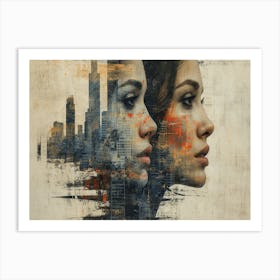 Temporal Resonances: A Conceptual Art Collection. Cityscape 3 Art Print