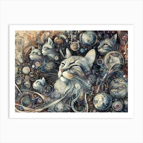 Cats In Space Art Print