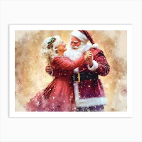 Santa Claus And Santa Art Print