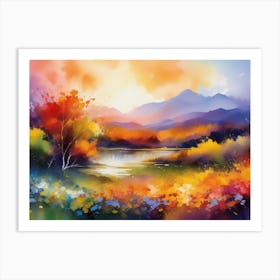 Sunset In The Mountains 8 Art Print