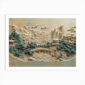 3d Chinese Landscapes Art Print