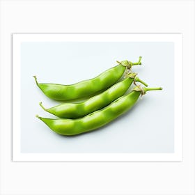 Green Peas On White Background Art Print