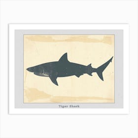 Tiger Shark Grey Silhouette 6 Poster Art Print