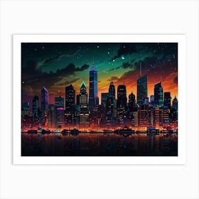 New York City At Night 1 Art Print