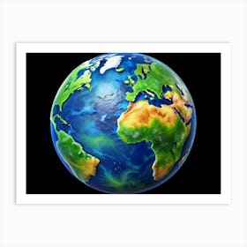 Realistic Earth Globe Art Print