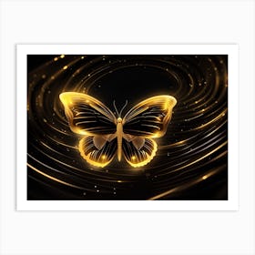 Golden Butterfly 92 Art Print