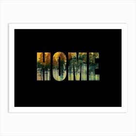Home Poster Vintage Forest Photo Collage 5 Art Print