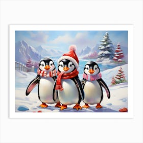 Penguins In Winter Art Print