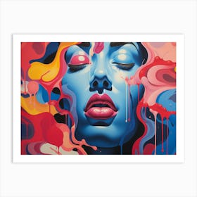 Woman With Colorful Eyes Art Print