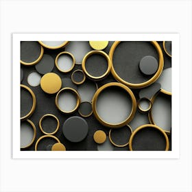 Gold Circles Art Print