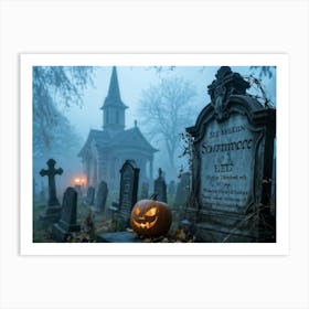 Halloween Cemetery Art Print