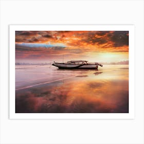 Sunset Boat 1 Art Print