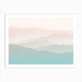 Smokey Mountain Pastel Sunset Art Print