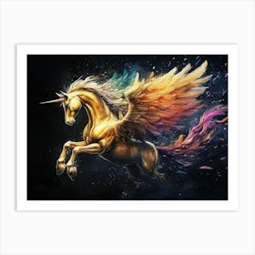 Pegasus Animal Abstract Stallion 5 Art Print