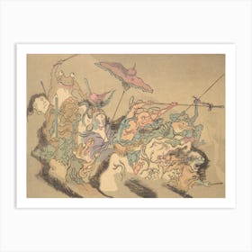 Night Parade of A Hundred Demons Kawanabe Kyosai Vintage Japanese Woodblock Print Yokai 4 Art Print