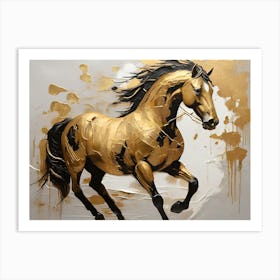 Gold Horse Painting 10 Art Print