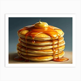 A Stack Of Pancakes With Syrup And Butter Art Print