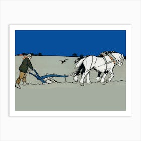 Plow In The Snow Art Print