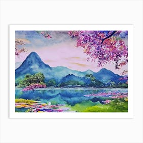 Whispers Of The Misty Blossoms  Art Print