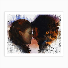 Ygritte And Jon Snow Game Of Thrones Potrait Love Art Print