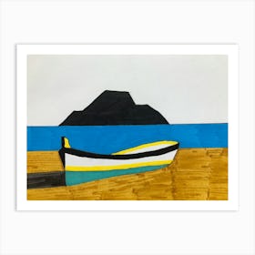 Boat on island Art Print