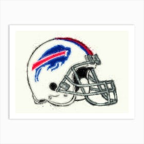 Buffalo Bills Helmet Watercolor Art Print