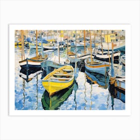 Boats In The Harbor Art Print